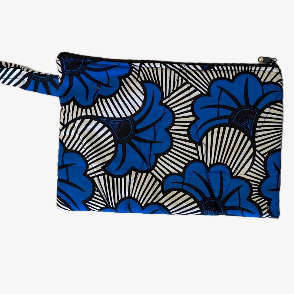 Blue Multicolor African Print Ankara Handmade Tribal Print  Padded iPad Case